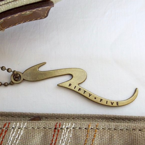 Rampage Fifty-Five Bag, Tan Canvas Tote with Embroidery, Like New! - Picture 4 of 13